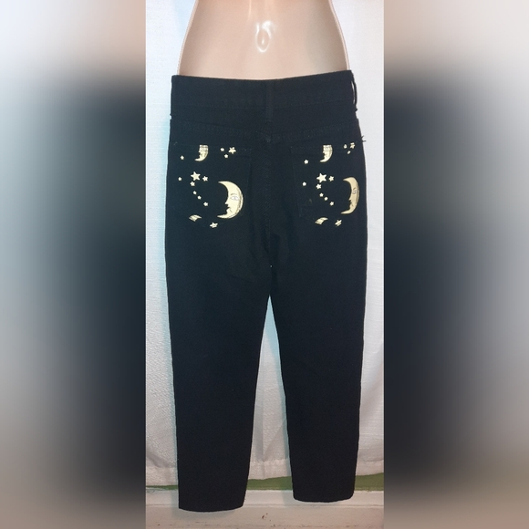 Women's Black and Gold Jeans - Picture 5 of 10